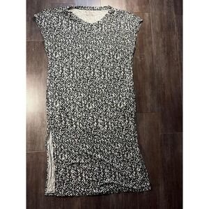 Nottibianche Sleepwear Womens Small Black White Abstract Print Lyocell Nightgown